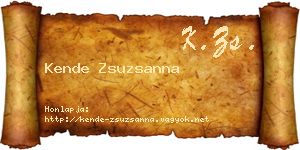 Kende Zsuzsanna névjegykártya