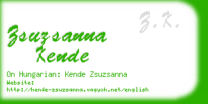 zsuzsanna kende business card